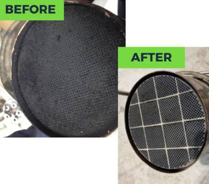 Vrachtwagen tractor machine roetfilter reinigen